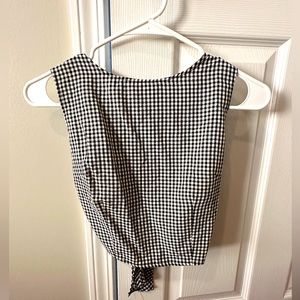 YanaK checkered halter neck top open back
